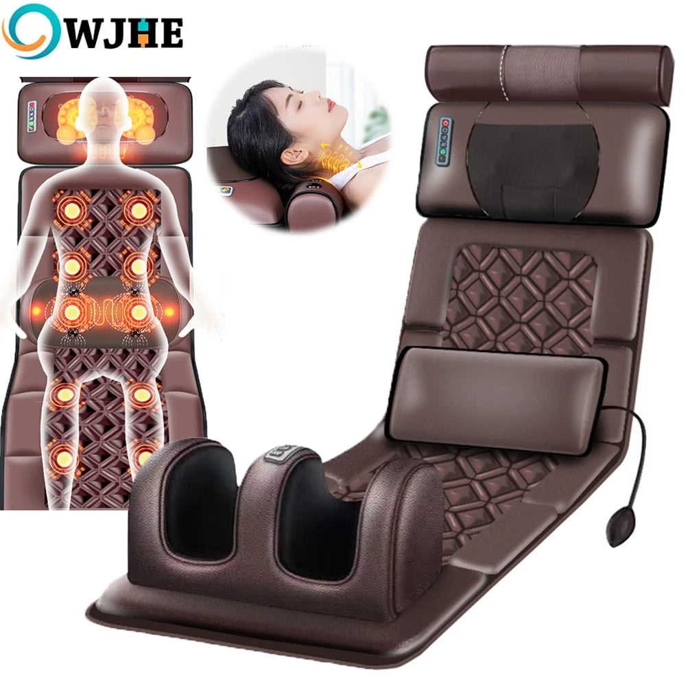 3D Electric Massage Mattress Adjustable Vibrating Heating Massager Cushion For Neck Back Foot Body Pain Stress Relief Body Relax Main image