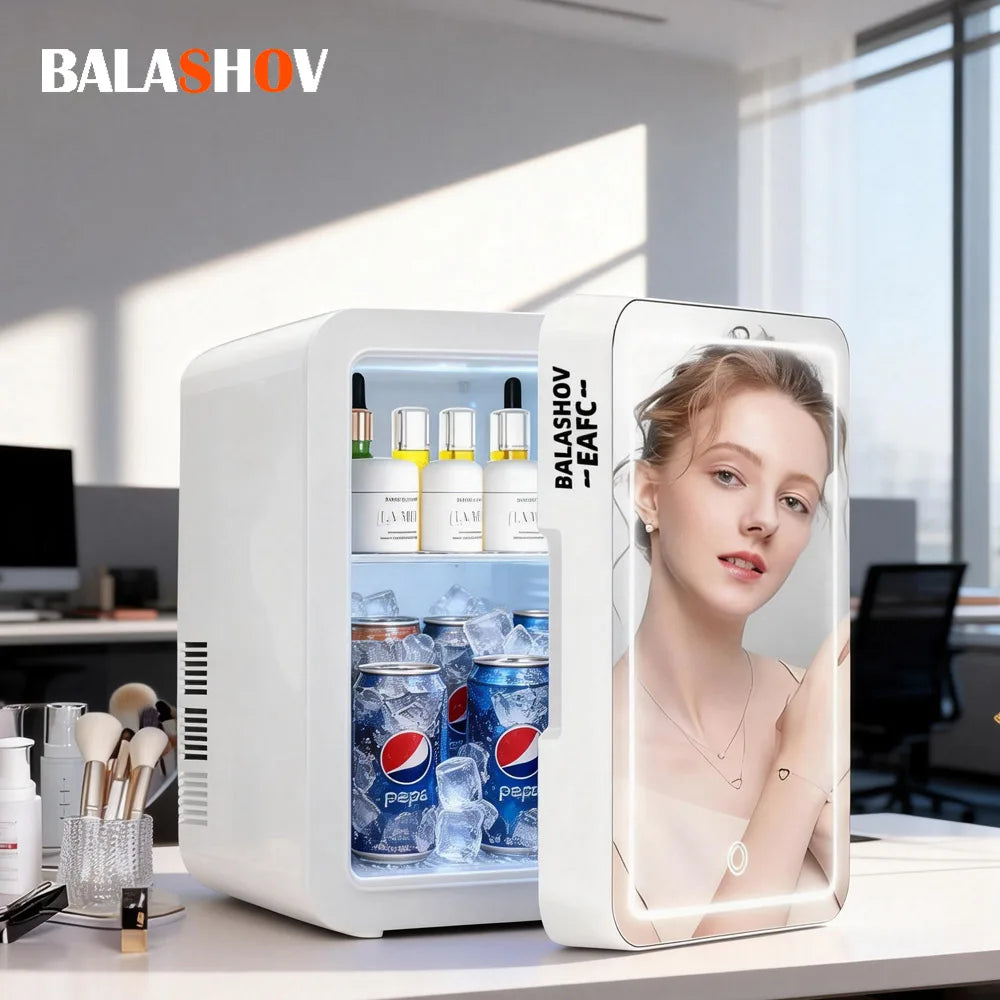 Mini Refrigerator Cosmetics Dormitory Cooler 4L Multifunction Fridge Picnic Camping for Home Car Small Portable Fridge Mirror Main image