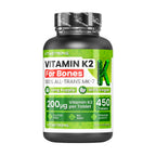 VitaStrong Vitamin K2 200 mcg, High Power, 1 Daily, 450 Tablets, Bone Health, Bone & Muscle support, Food Supplement, Premium Quality, 100% Vegan and Clean Formula
