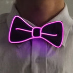 Luminous Bow Tie Neon Light Trendy Costume Accessories Glowing Acrylic LED Tie For Halloween Cosplay Costume Music Dancing