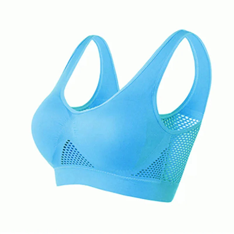 M-6XL Women Hollow Out Fitness Yoga Sports Bra For Running Gym Padded push up Seamless Top Athletic Vest brassiere Main image