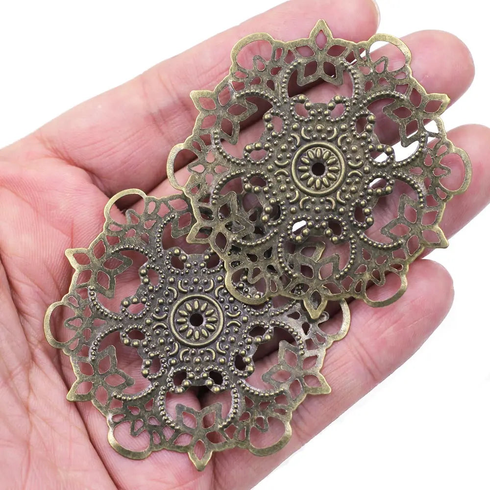 10Pcs Connectors Pendants Butterfly Filigree Flower Wraps Metal Crafts For Embellishments Scrapbooking Jewelry DIY Accessories