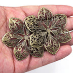 10Pcs Connectors Pendants Butterfly Filigree Flower Wraps Metal Crafts For Embellishments Scrapbooking Jewelry DIY Accessories