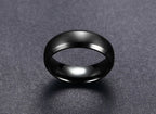 Vnox Personalize Stainless Steel Beveled Edge Brushed Center Ring for Men Women Black Wedding Band Custom Name Letter Date Ring