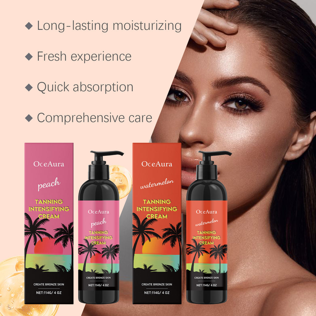 Peach Self Tanner Cream Enhancing Bronzing Boosting Darkening Sunless Tanning Sun Kissed Tone Hydrating Watermelon Bronzer Cream