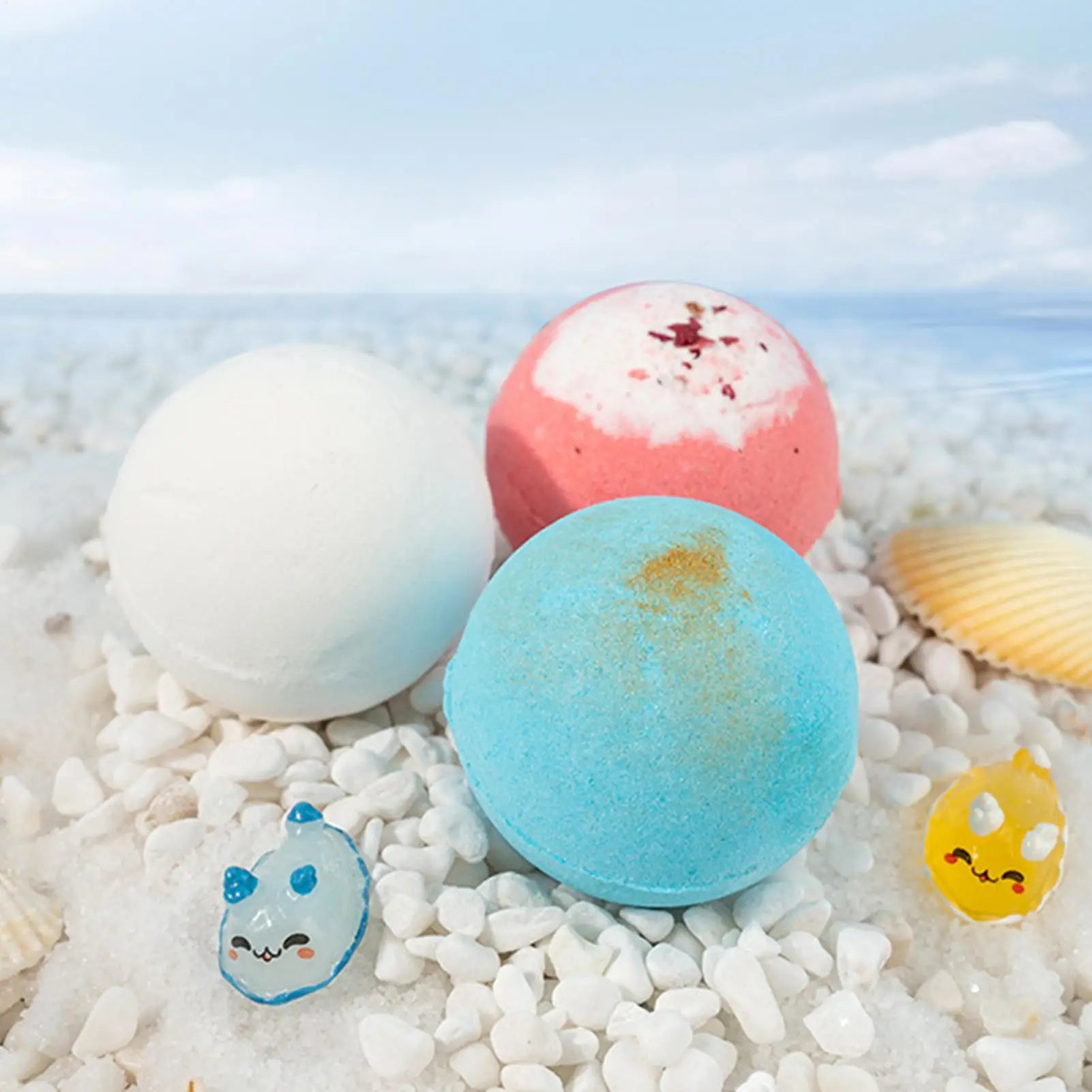 12pcs Kids Bath Bombs With Surprise Sea Animal Toys Inside Ocean Bath Salt Balls unique relieve fatigue Safe Ingredients
