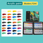 Acrylic paint set, 36 colors, each bottle 0.41 fluid ounces (12 ml), 36-color acrylic paints, non-fading, rich in color, suitabl