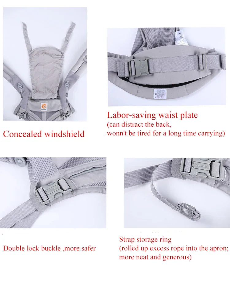 Egobaby Omni Breeze Baby Carrier All Carry Positions Breathable Mesh with Enhanced Lumbar Support & Airflow (7-45 Lb)