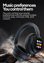AI LCD Touch Screen Shock Bass Headsets HIFI Sound Wireless Bluetooth Headphones ANC Noise Reduction Gamer Earphones With Mic