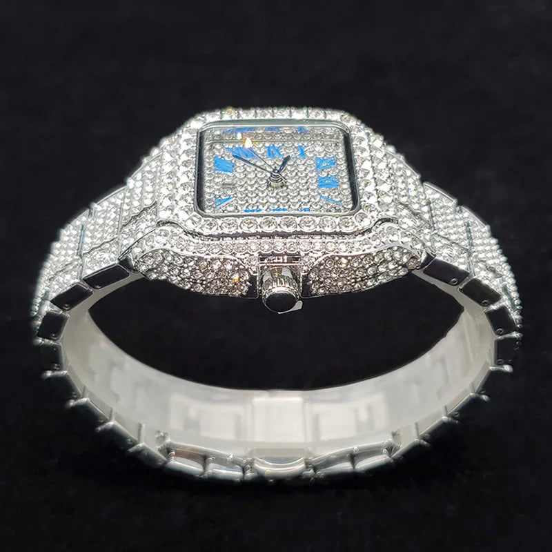 Luxury Full Diamond Watches Women Fashion Bling Silver Stainless Steel Quartz Wristwatch Iced Out Shiny Jewelry Watch 2026 New