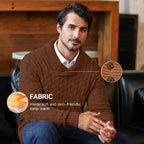 Men's Sweater Spring Shawl Collar Pullover Solid Color Sweater Casual Cable Knit Button-Up Pullover High Quality Tops US Size