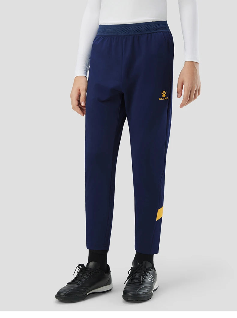 Kelme Kids' Fleece-lined Sports Pants Football Training Pants Casual Fitness Running Pants Warm Windproof Stretch Long Pants