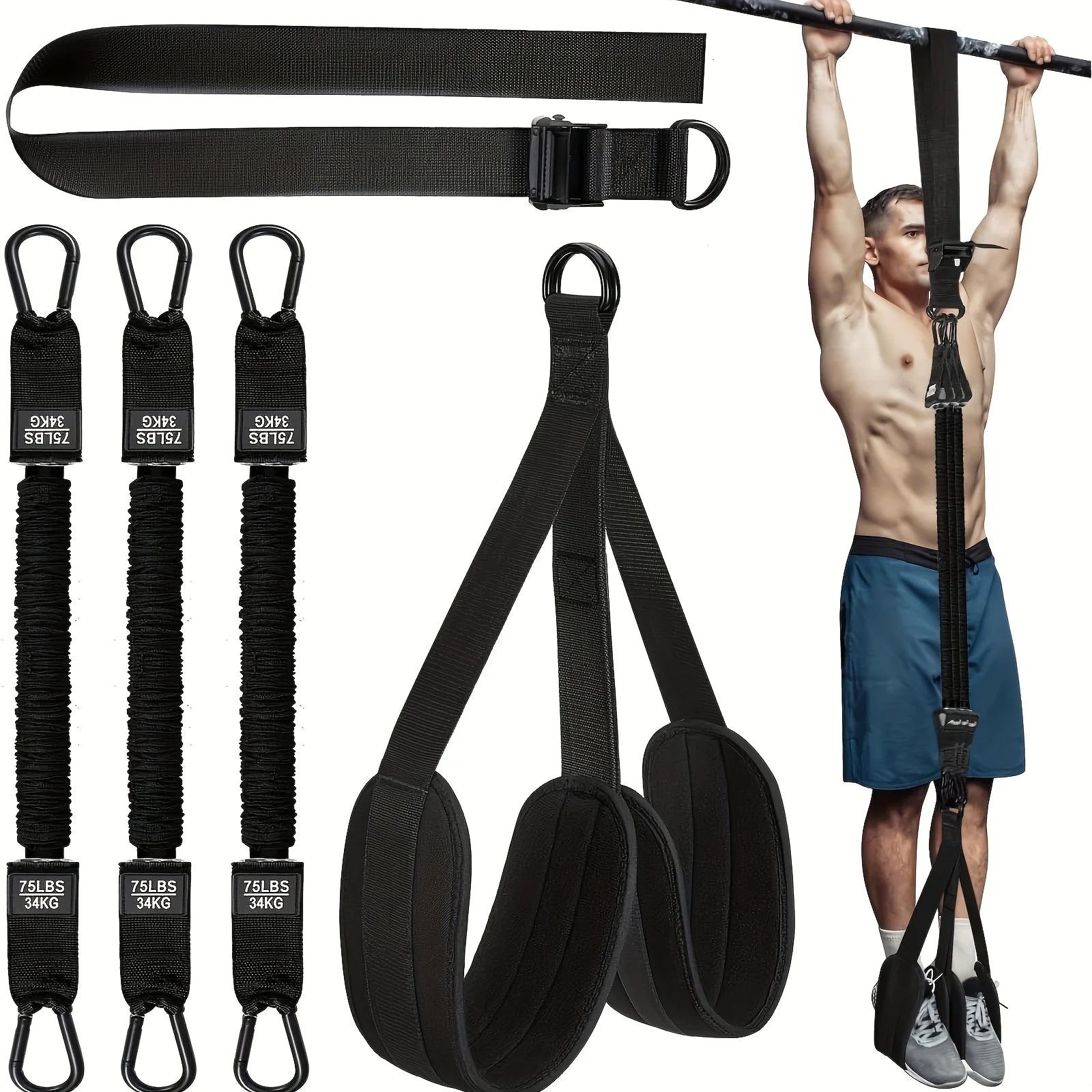 Pull Up Assistance Bands Set Heavy Duty Resistance Strap Pull-ups Assist for Men Women Hanging Training Upper Body Stretching Main image