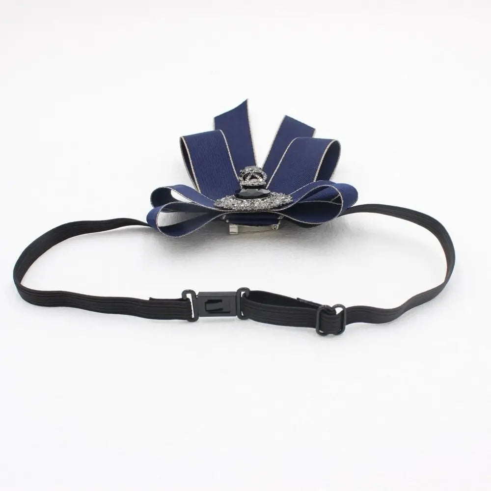 Luxury Ribbon Ribbon Bowtie Rhinestone Handmade Bow Tie Fabric Cloth Art Crystal Neck Tie For Men and Women