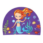Kids Swim Cap Cartoon Pattern High Elastic Ear Protection Breathable for Pool Swimming Boys Girls Comfort Fit
