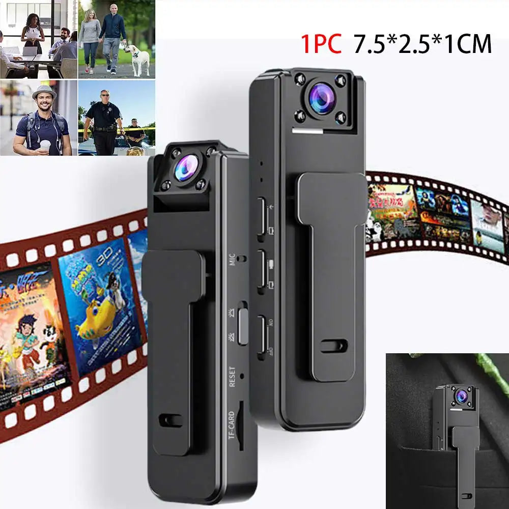 1080P Mini Body Camera Action Cam with Audio & Video Thumb Hands Free Waterproof Recording Wearable Cameras Portable Camcorder Main image