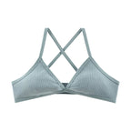 Comfort lingerie Cotton Bras For Women Thin Style Unlined Bralette Sexy Deep V Triangle Cup Cross Beauty Back Bra бюстгальтер