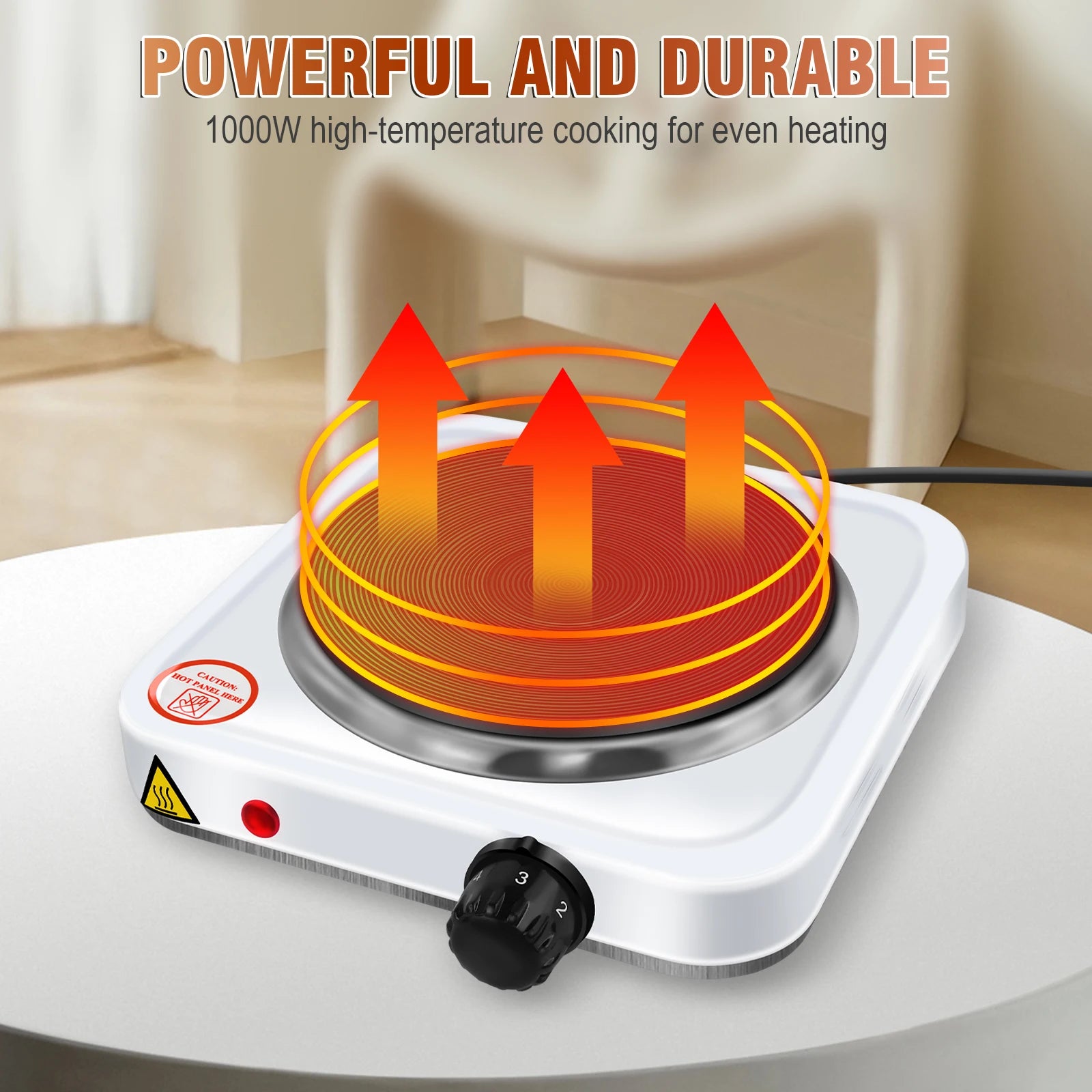 5-Speed 1000W Electric Stove Hot Plate Iron Burner Home Kitchen Cooker Coffee Heater Household Cooking Appliances
