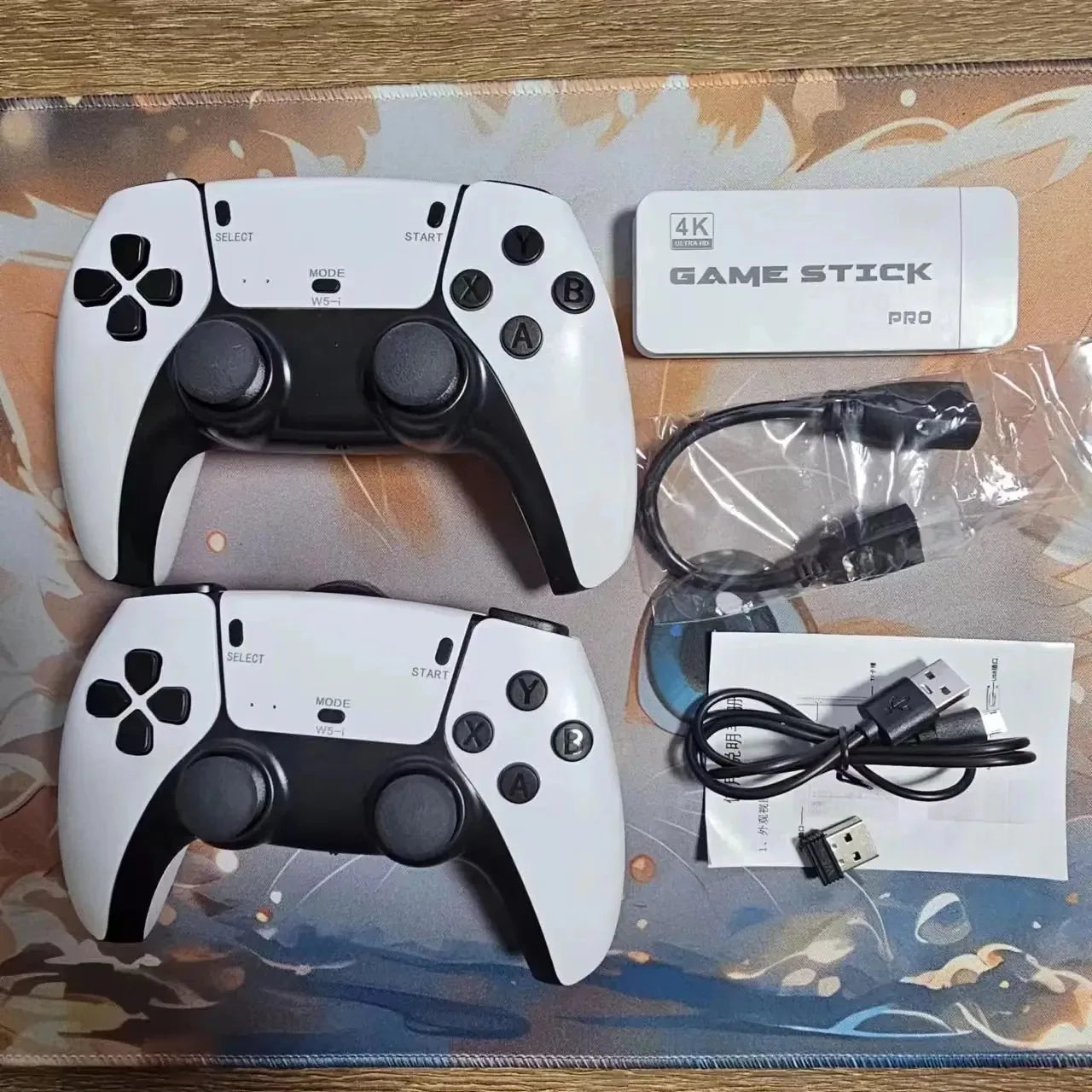 4K 64G Retro Game Console: M15 Game Stick with 40000+ Classic Arcade Games, Dual Wireless Controllers 2-Player TV System