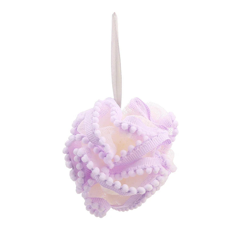Soft Mesh Bath Sponge Balls Skin Cleaning Brush Shower Puff Body Cleaner Exfoliating Scrubbers Bath Flower Bathing Accessories