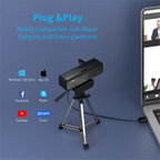 Nuroum 2K QHD Webcam 1440P 30FPS&1080P 60FPS Dual Mode, AI Noise Cancelling Mic,Streaming Camera, USB Plug & Play for PC/Mac