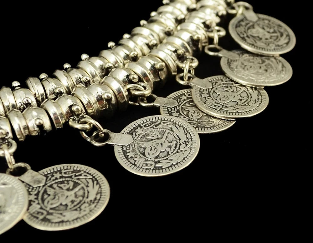Multi-style Vintage Coin Choker Necklace for Women Boho Afghan Ethnic Gypsy Native Tribal Dress Turkish Pakistan Indian Jewelry