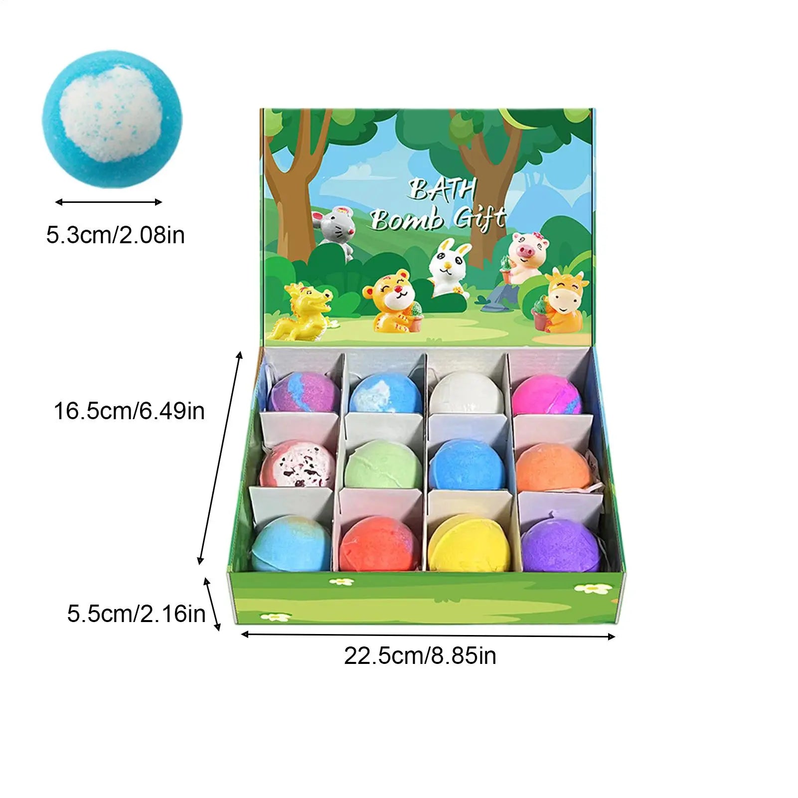 12pcs Kids Bath Bombs With Surprise Sea Animal Toys Inside Ocean Bath Salt Balls unique relieve fatigue Safe Ingredients