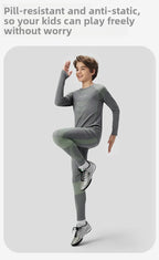 Kelme Children's Quick Drying Clothes Set Outdoor Running Sports Long Sleeve Knitted Training Base Shirt For Boys And Girls