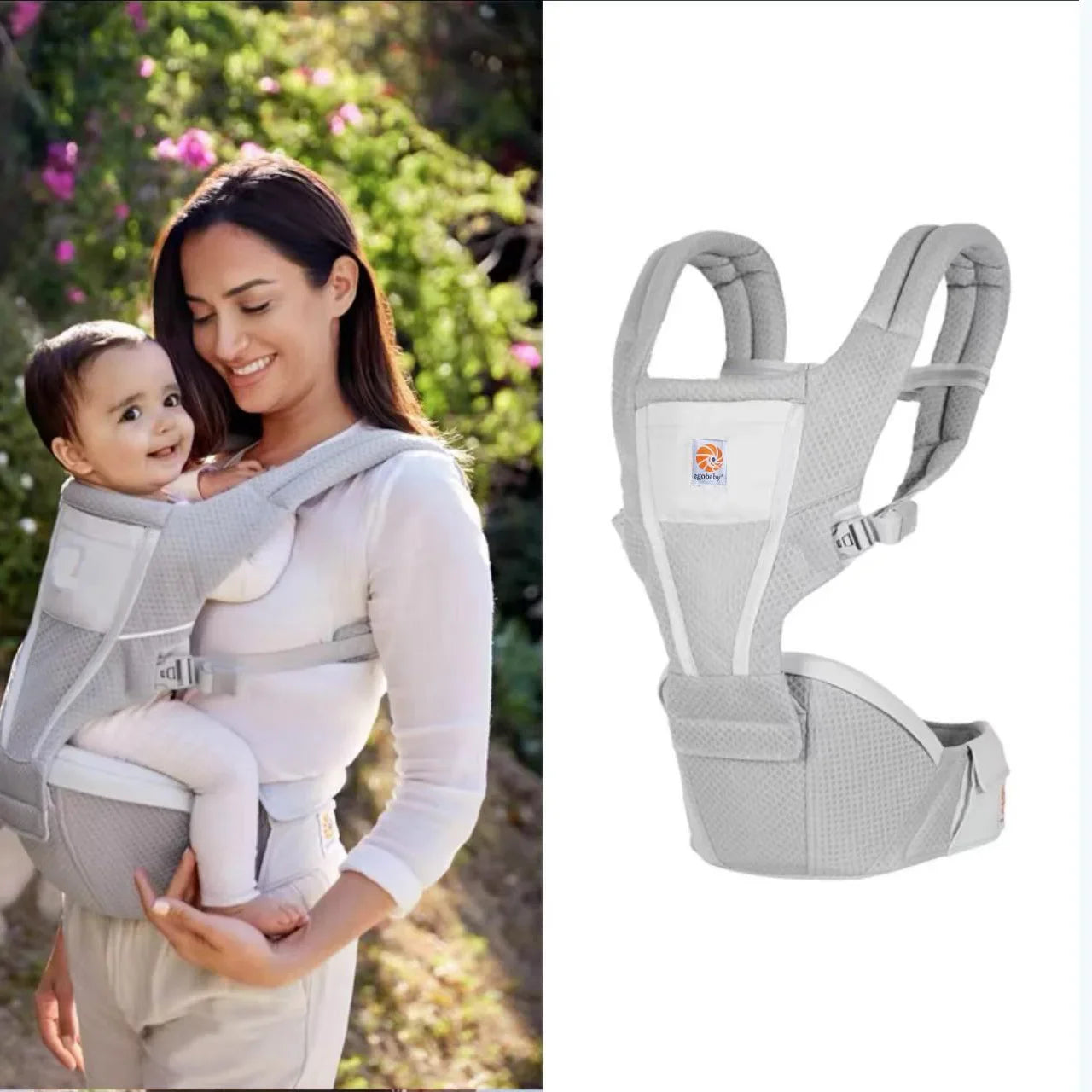 Egobaby Alta Hip Seat All-Position Breathable Mesh Hip Seat & Carrier, Pearl Grey Baby Accessories Baby Carriers Baby Carier Main image