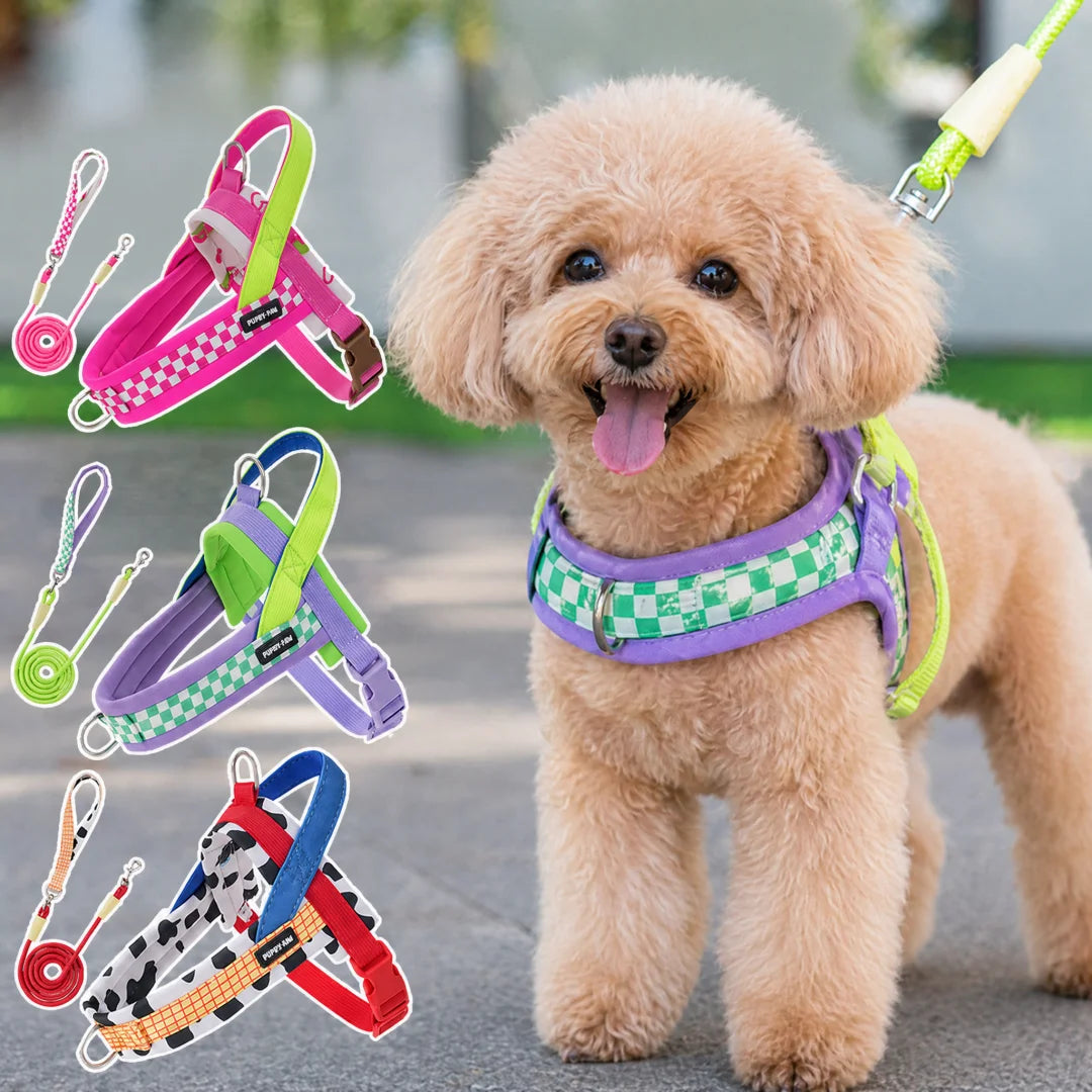 Small Dog Harness, Saddle Style No Pull Adjustable for  Puppy  Pet Chest for dog Breathable  Walking dog supplies s Main image