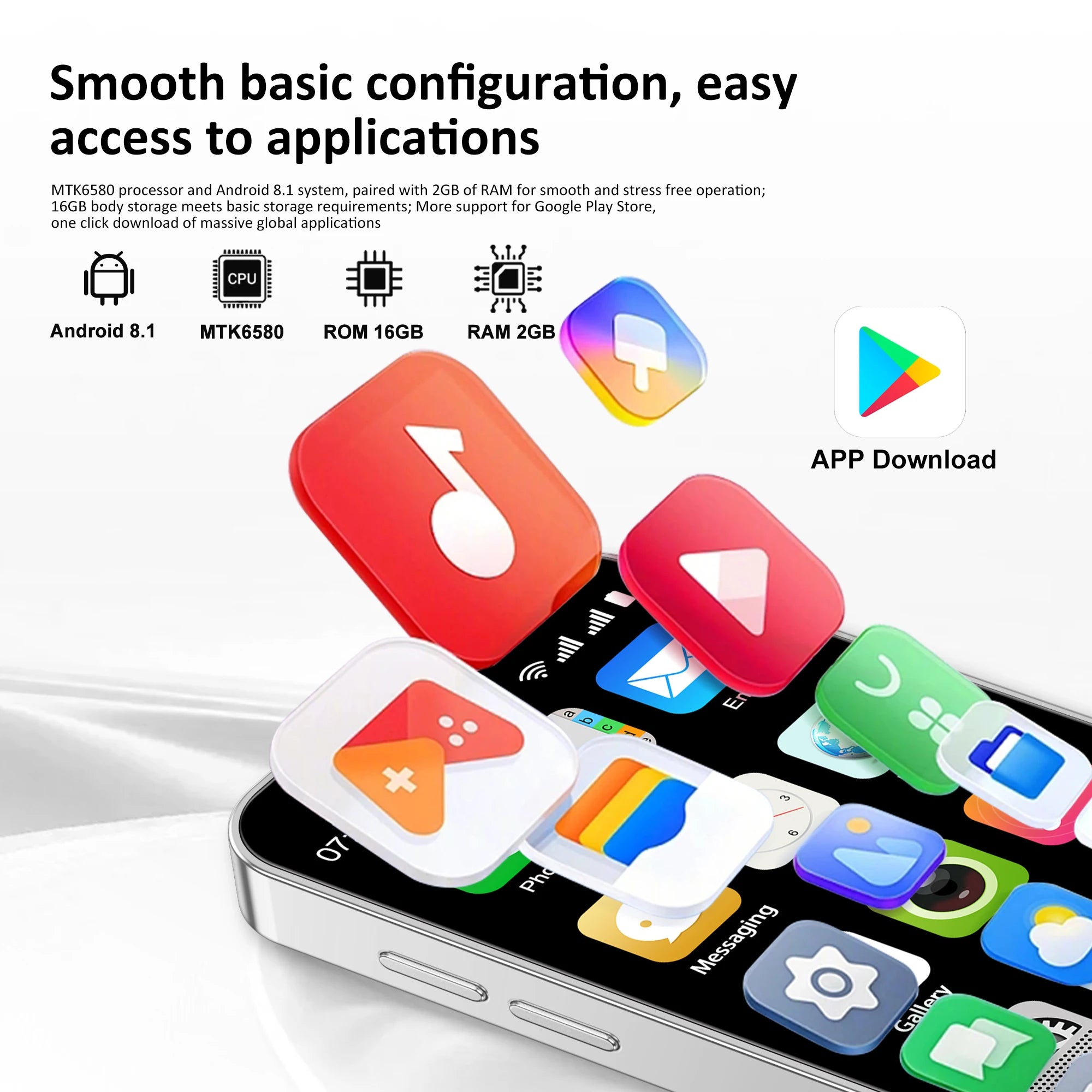 SERVO 18SE MINI Android Smartphone 3G WCDMA Dual SIM Card 2GB+16GB Play Store Face Unlock GPS WiFi Hotspot 3.0" Small Cellphone