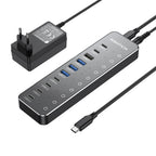 RSHTECH 10 in 1 USB C Hub 10Gbps USB-C with Individual Touch Switches Multiport Splitter Docking Station for MacBook Laptops PC
