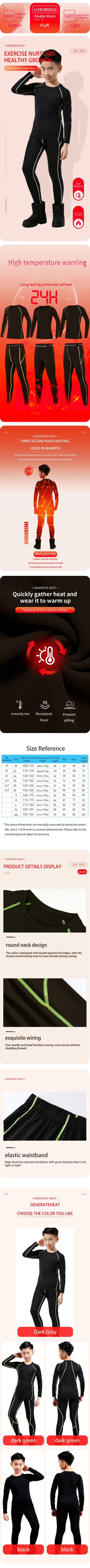 Children's ski quick-dry winter training clothes, lined warm underwear, boys' football tight-fitting base sportswear