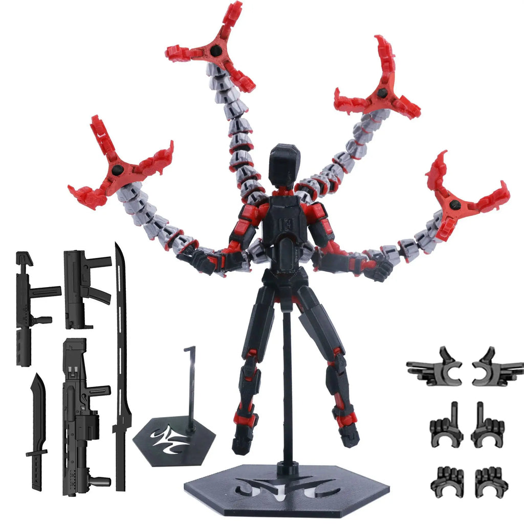 T13 Action Figure 3D Printed Multi-Jointed Movable Titan 13 Lucky Dummy Nova Robot Action Figure Desktop Assembly Completed Gift
