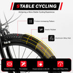 20 Inch Mountain Bike 7 Speed Gears, Adjustable Seat Kids' Bike with Mudguards Kettle Holder Kettle for Boys Girls 8-13 years