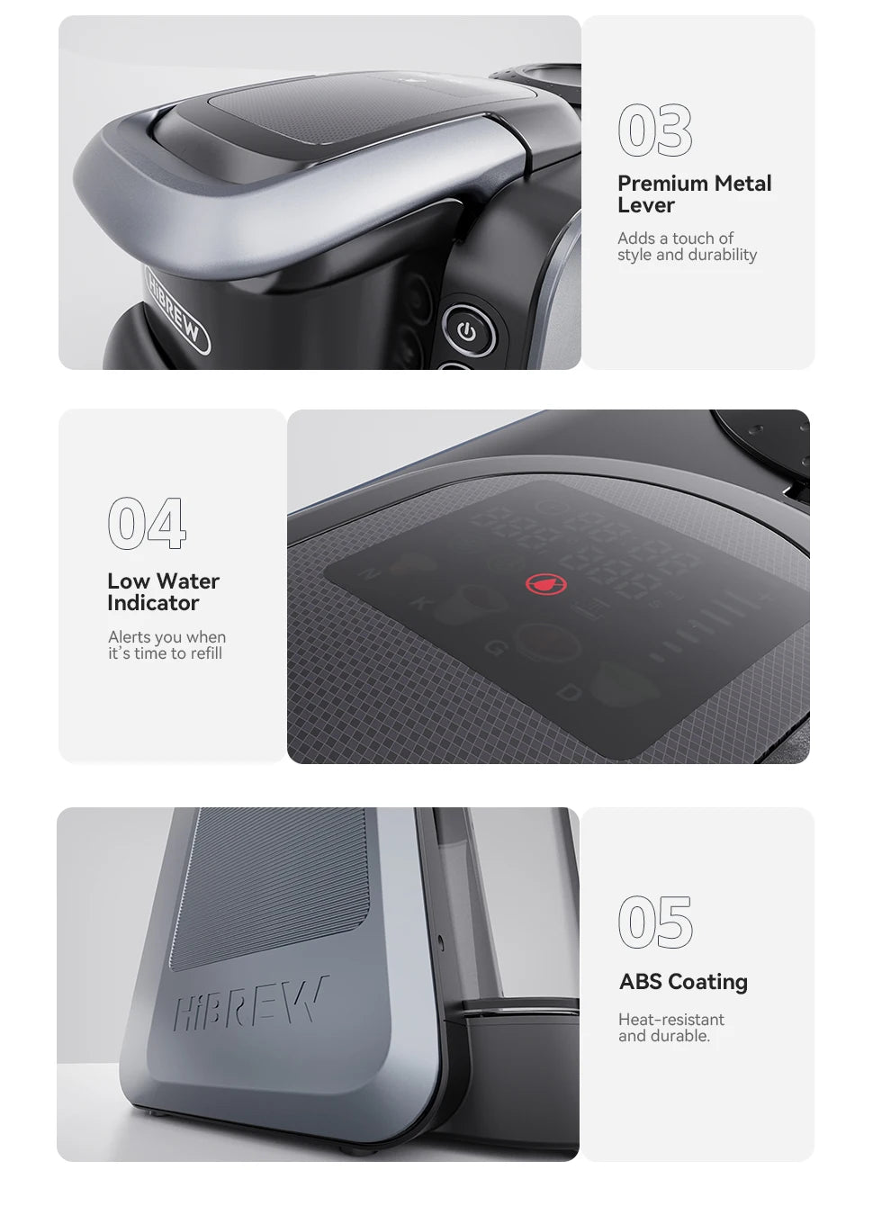 HiBREW 6 in 1 Multiple Capsule Coffee Machine Hot/Cold DG Nes Capsule ESE Pod Tea Basket Ground Coffee Cafeteria 20Bar H6
