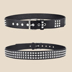 Fashion New Square Bead Rivet Belt Metal Pyramid Belt Men and Women Punk Hardware Jeans Belt Y2K Belt Designer Belt Women's Belt