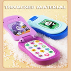 Puzzle early education music mobile phone cartoon simulation flip phone baby toy 61 children's gift English