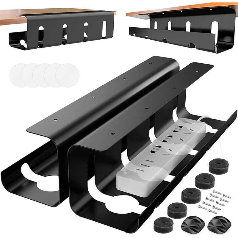 Under Desk Cable Management Tray No Drill Steel Desk Cable Management Tray with Wire Organizer and Desk Cord Organizer Main image