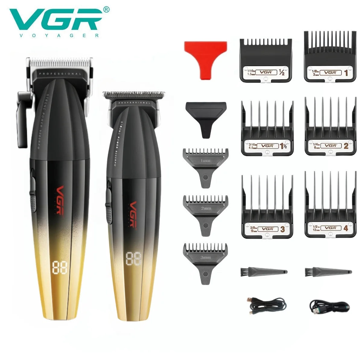 VGR Hair Clipper Professional Hair Cut Machine Face Shaver Barber Clippers Beard Trimmer Metal Trimmer for Men V-003 V-906 V-308