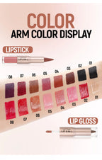 Black Brown Tapered Lip Liner Contour Pencil Double Head Mirror Plumping Lip Glaze Crystal Lip Gloss Sexy Red Lips Tint Makeup