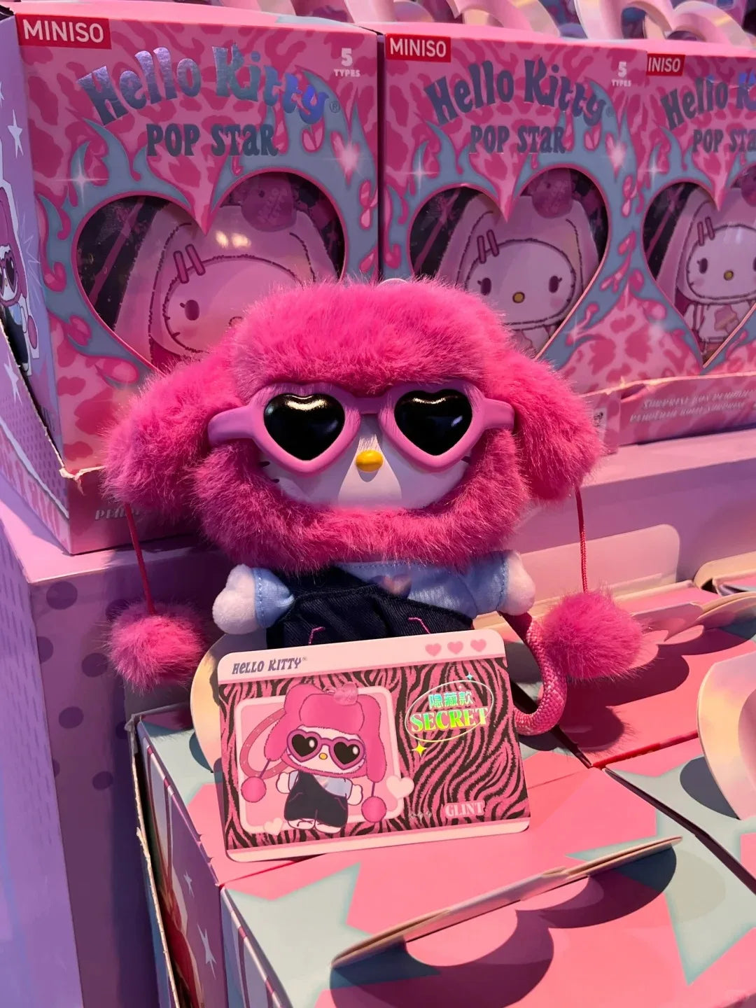 Genuine Hello-Kitty Pop Star Velvet Pendant Series Vinyl Doll Blind Box Trendy Kawaii Surprise Gift Lovely Trendy Blind Box Toys