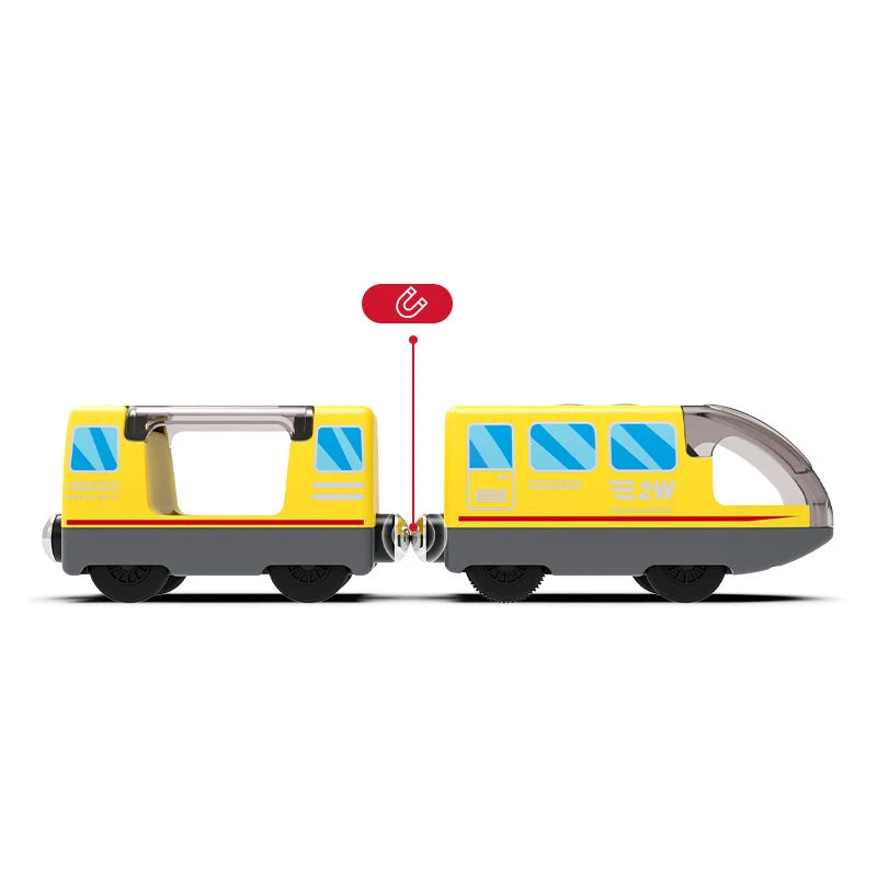 Kids Electric Train Set Locomotive Magnetic Train Car Diecast Slot Toy Fit for Wooden Train Railway Track Toys for Children Gift