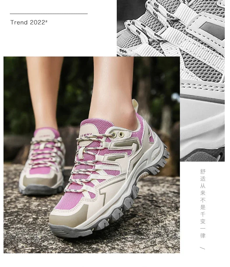 2025 Hiking Shoes Men Women Mesh Sneakers Breathable Fashion Mountain Shoes Boy Spring Autumn Summer Work Shoes Outdoor Trekking