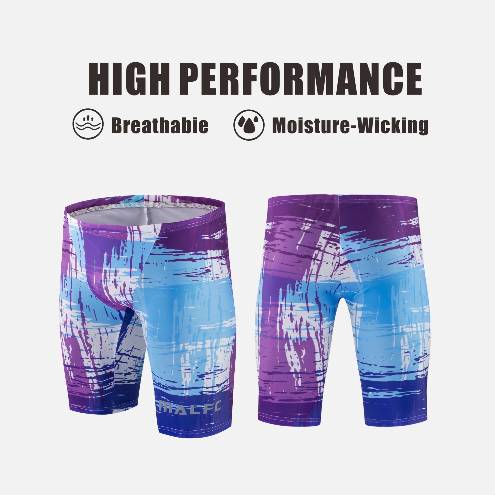 MALFC Summer Men's Swim Jammer Short Training Swimsuit Quick Drying Beach Swimming Trunks Swimwear Sports Tights Surf Shorts Main image