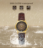 BERNY Gold Watch for Women Luxury Ladies Fashion Quartz Wristwatch Elegant Gradient Dial Multiple Scenarios Matching Lady Watch