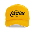 funny Enjoy Cocaine men cap Fashion women new summer sun hat Causal Unisex Outdoor Fishing hunting baseball caps