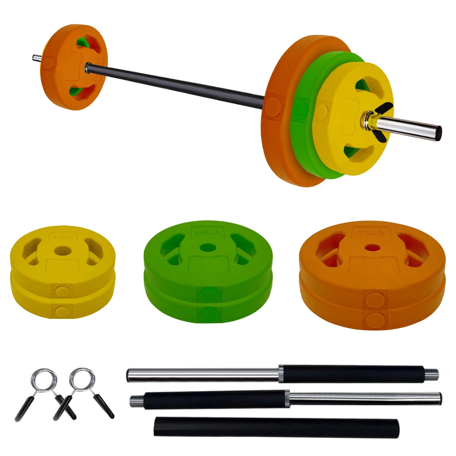 Adjustable Barbell Weight Set, 40lb /20kg Adjustable Free Weights for Home and Gym Workout Strength Training Main image