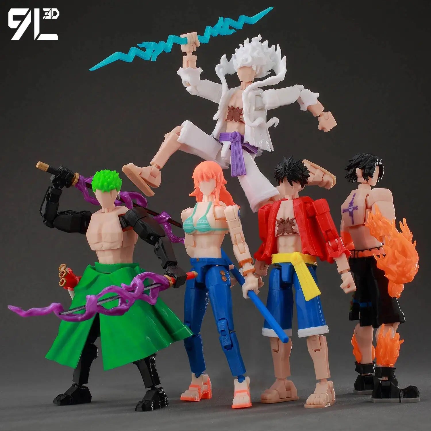 9L3D Printed Anime One Piece Naruto Demon Slayer Dummy13 Lucky T13 Movable Shapeshift Action Figures Mannequin Toys Collectors Main image