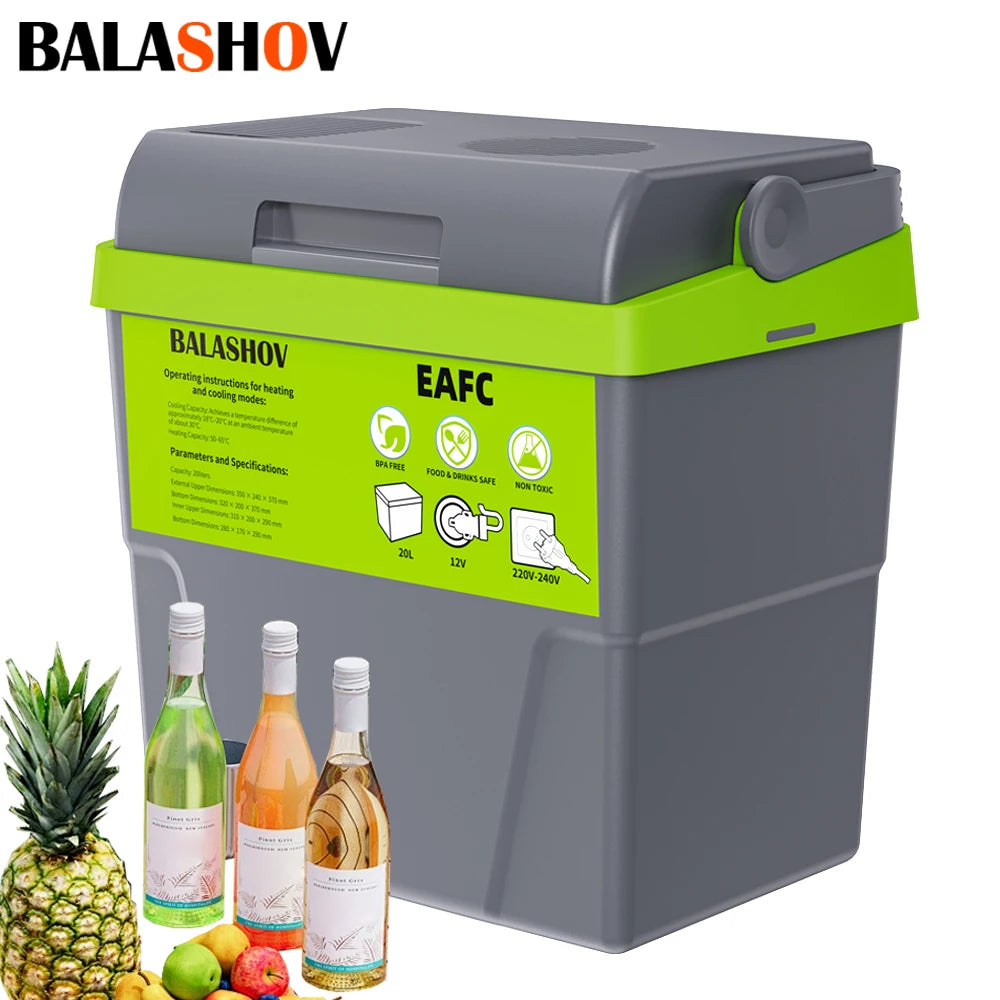 10L 20L Mini Refrigerator 12V/220V Fridge Freezer Portable Compressor Cooler and Heater Ice Box for Driving Camping Picnic Main image